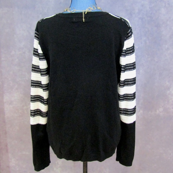 Calvin Klein Black & White Cardigan Gold Buttons L - Picture 4 of 7